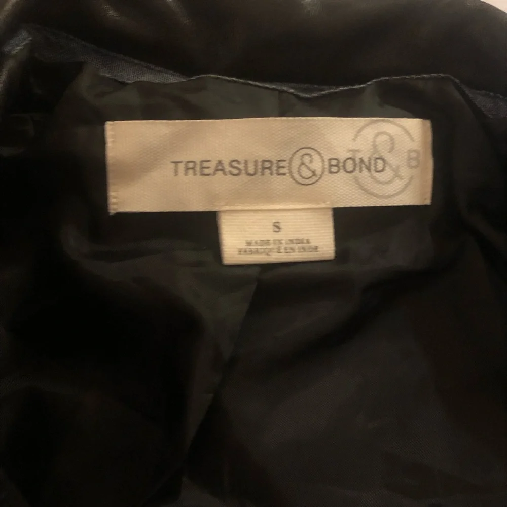 Treasure &Bond Black 100% Leather Vest Nordstrom Brand Biker Babe Women’s Small - Picture 14 of 14